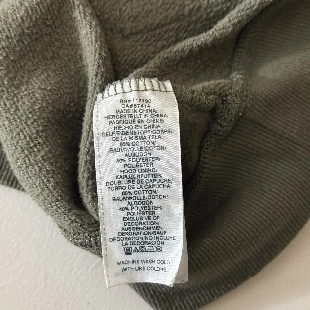 True Religion‎ World Tour Pullover Hoodie Olive Green Graphic Sweatshirt M